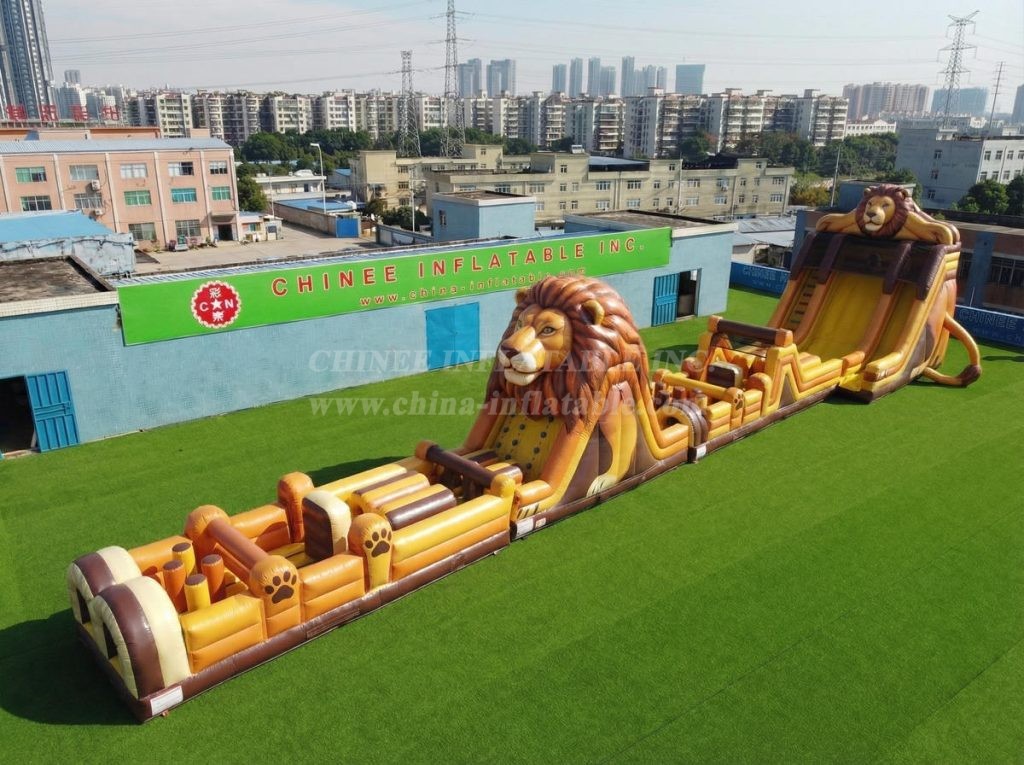 T7-4573 Lion Theme Infltable Obstacle Courses