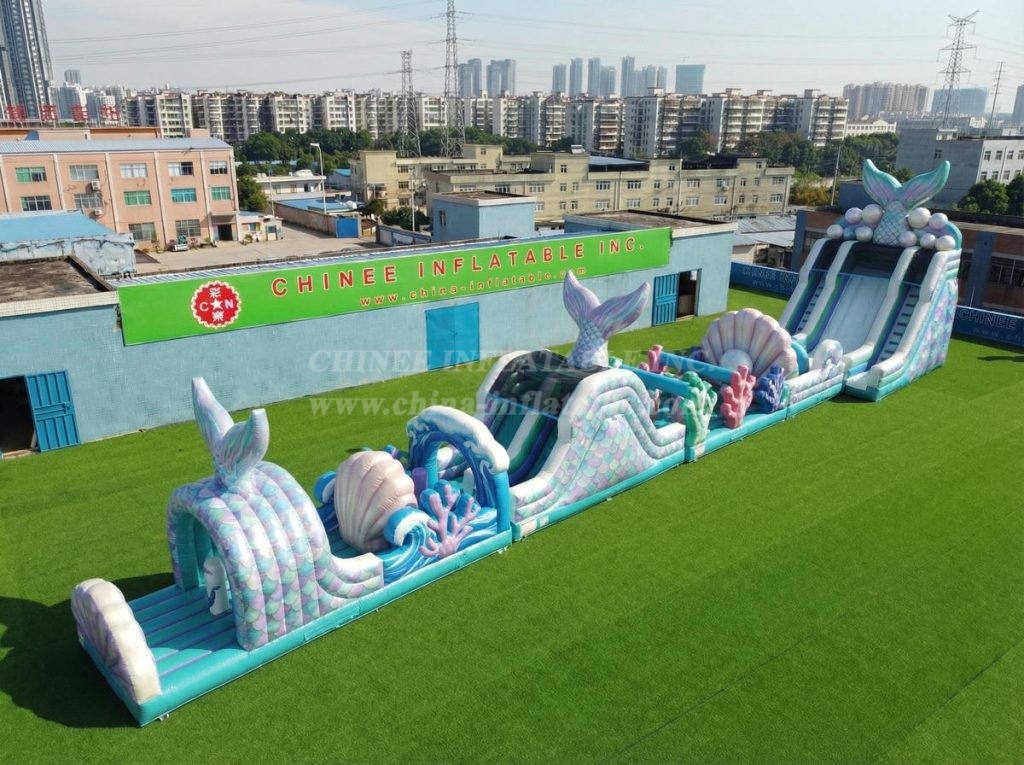 T7-4580 Mermaid Theme Infltable Obstacle Courses