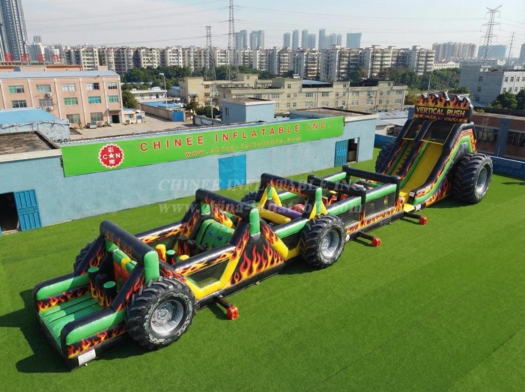 T7-4590 Monster Trucks Theme Infltable Obstacle Courses