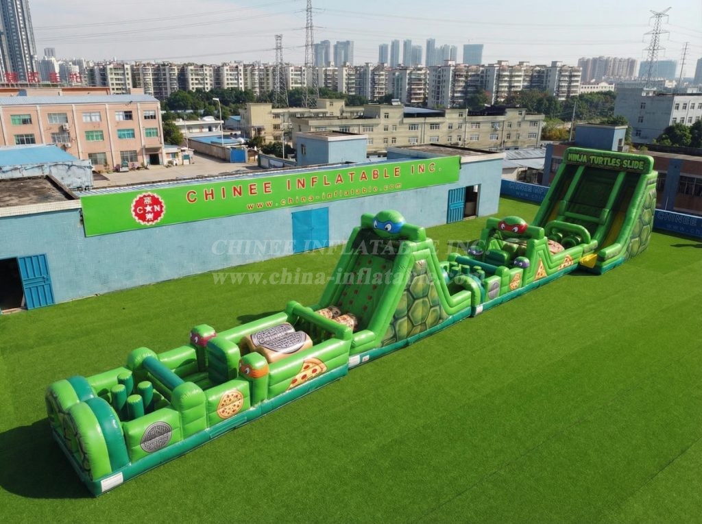 T7-4594 Ninja Turtles Theme Infltable Obstacle Courses