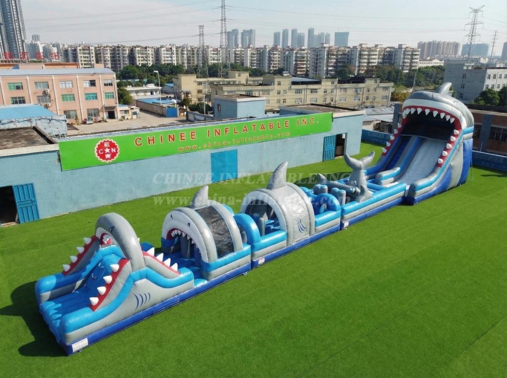 T7-4623 Shark Theme Infltable Obstacle Courses