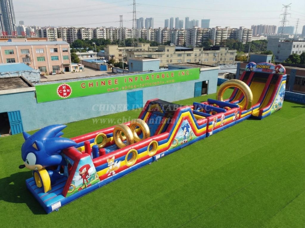 T7-4629 Sonic Theme Infltable Obstacle Courses