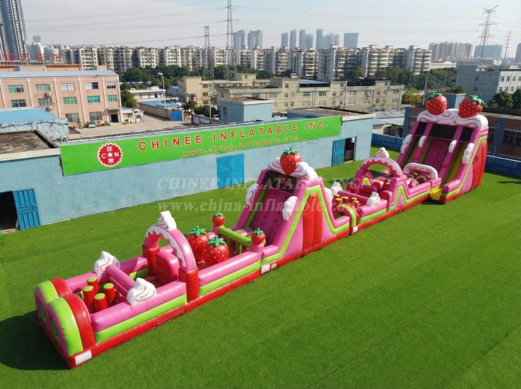 T7-4635 Strawberry Shortcake Theme Infltable Obstacle Courses