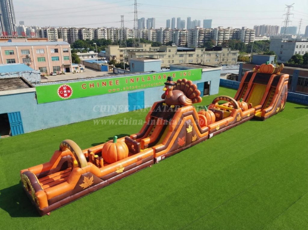 T7-4640 Thanksgiving Theme Infltable Obstacle Courses