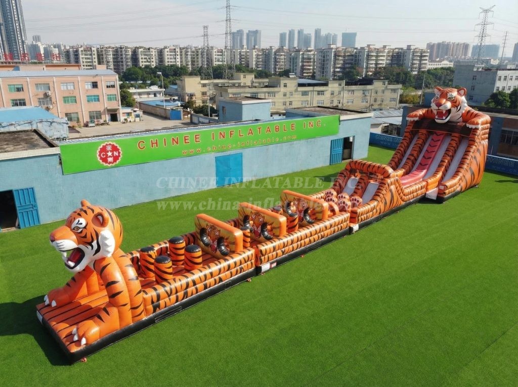 T7-4650 Tiger Theme Infltable Obstacle Courses