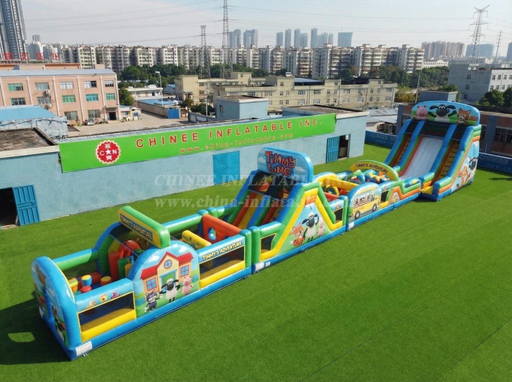 T7-4652 Timmy Time Theme Infltable Obstacle Courses
