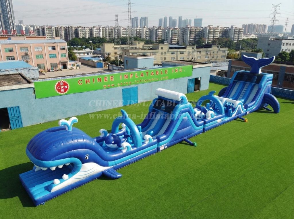 T7-4665 Whale Theme Infltable Obstacle Courses