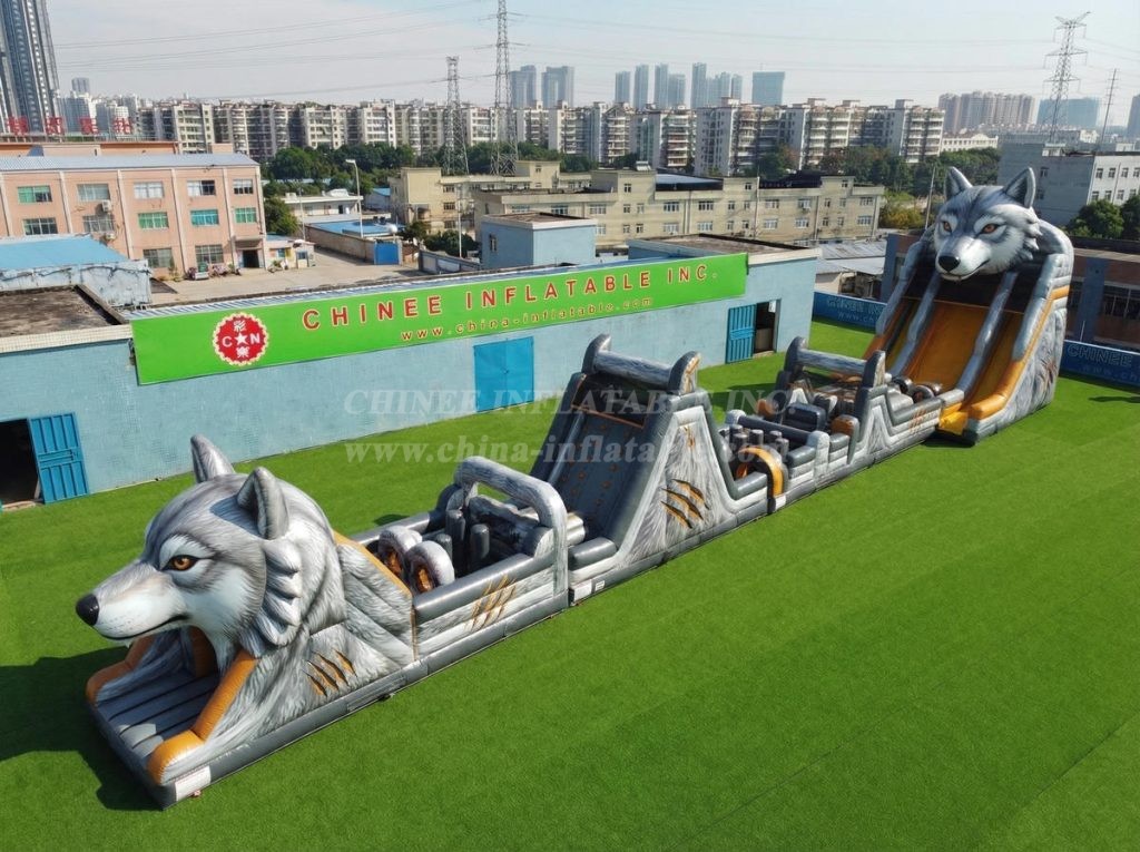 T7-4669 Wolf Theme Infltable Obstacle Courses