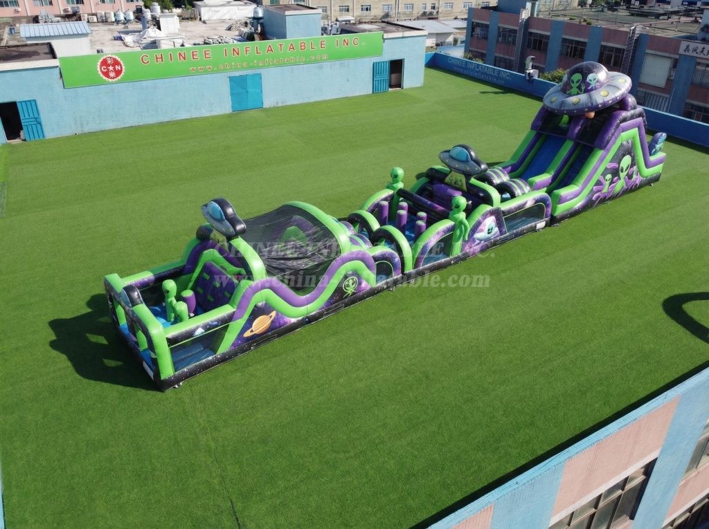 T7-4677 Alien Theme Inflatable Obstacle Courses