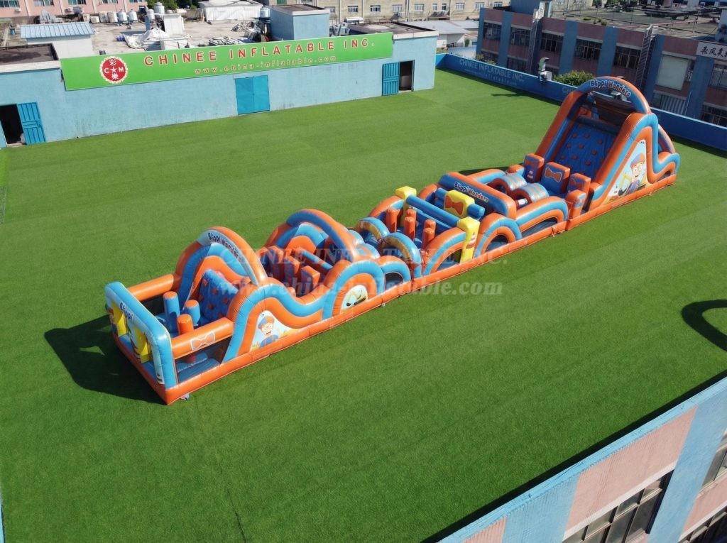 T7-4689 Blippi Wonders Theme Inflatable Obstacle Courses