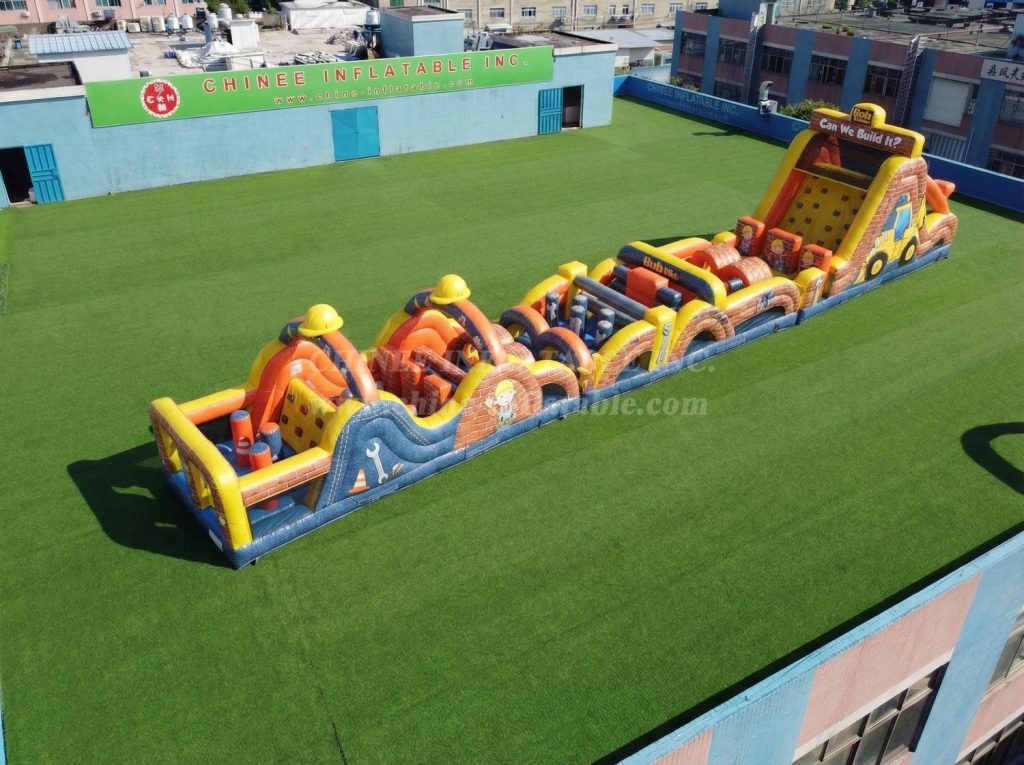 T7-4691 Bob The Builder Theme Inflatable Obstacle Courses