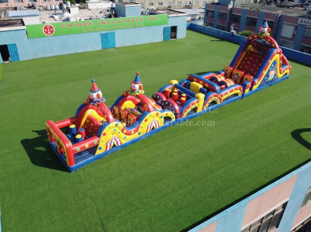 T7-4703 Clown Theme Inflatable Obstacle Courses