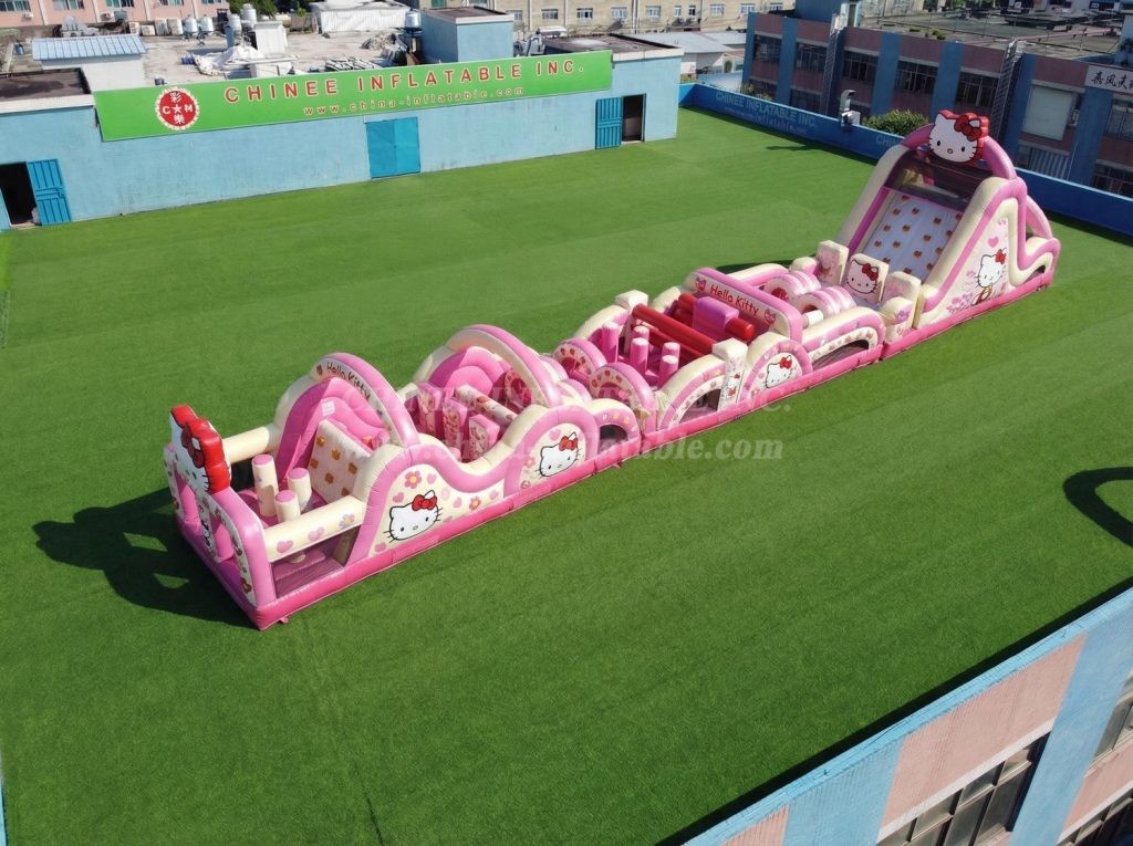 T7-4739 Hello Kitty Theme Inflatable Obstacle Courses