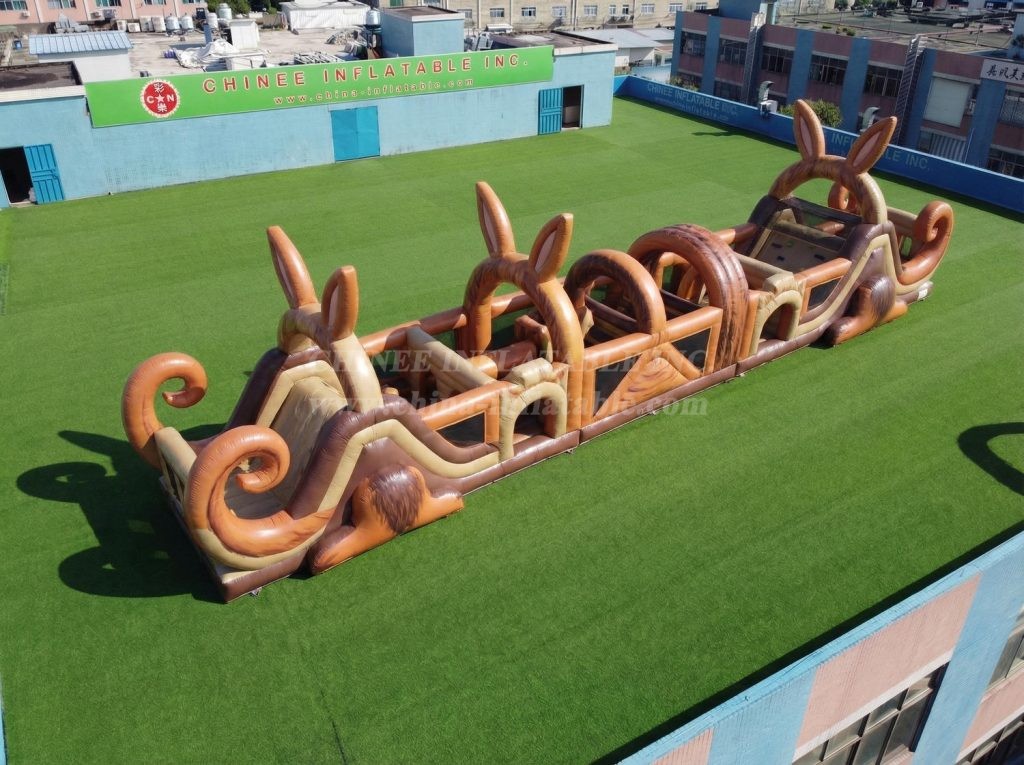 T7-4747 Kangaroo Theme Inflatable Obstacle Courses