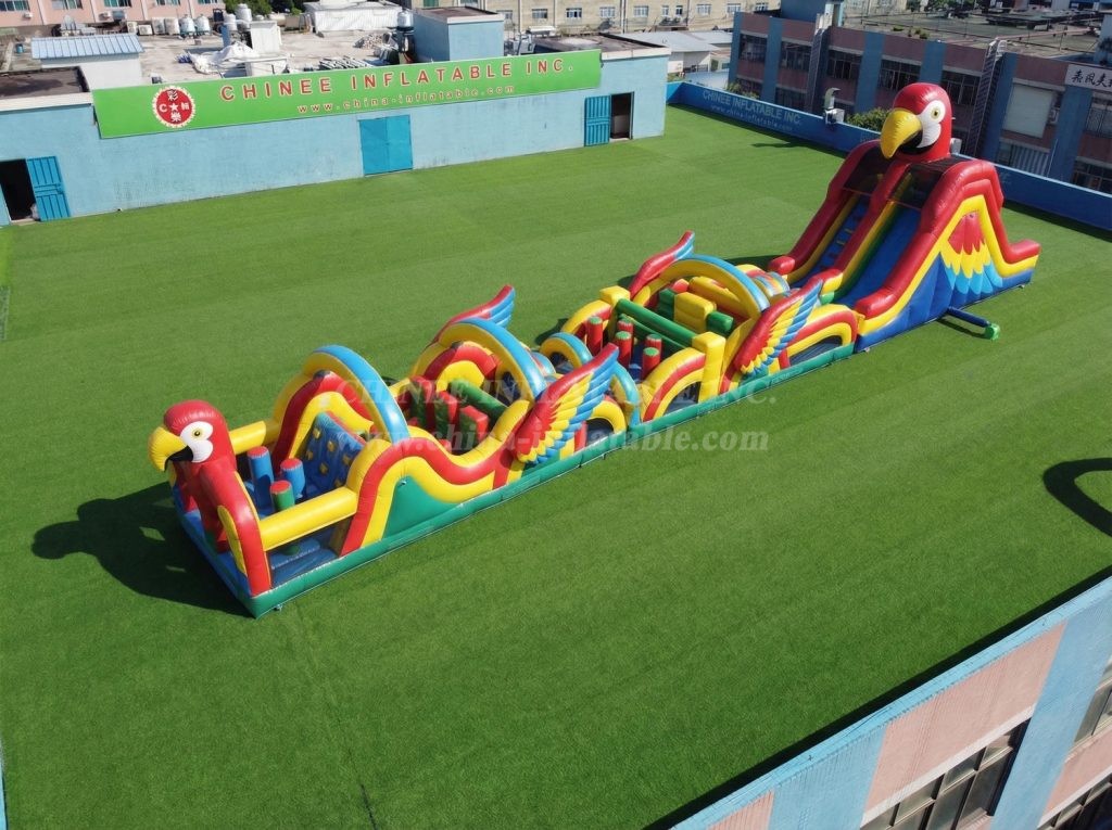 T7-4779 Parrot Theme Inflatable Obstacle Courses
