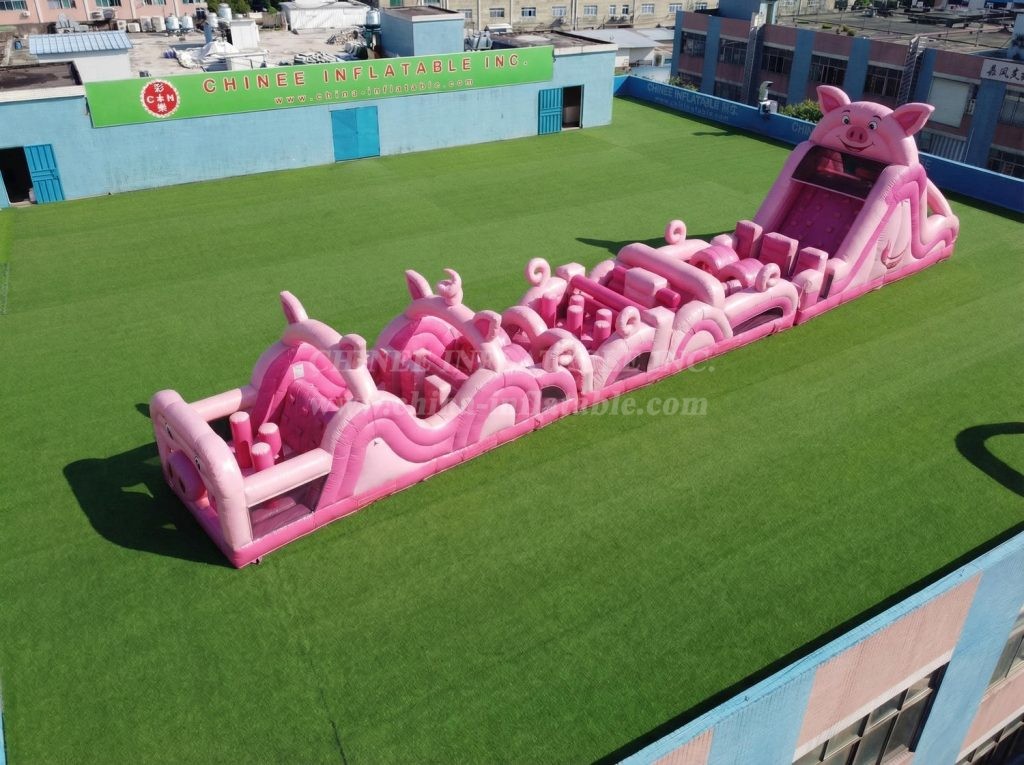 T7-4784 Pig Theme Inflatable Obstacle Courses