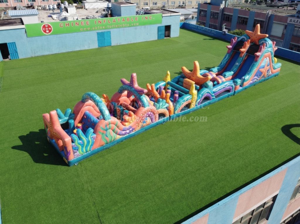 T7-4813 Starfish Theme Inflatable Obstacle Courses