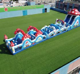 T7-4827 The Smurfs Theme Inflatable Obstacle Courses