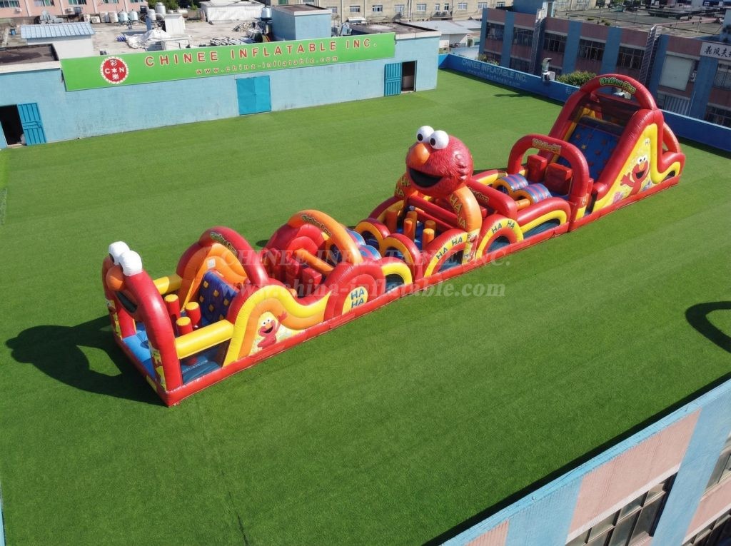 T7-4828 Tickle Me Elmo Theme Inflatable Obstacle Courses
