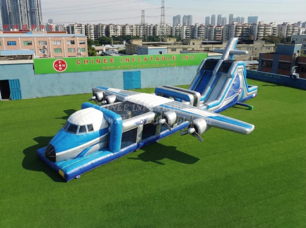 T7-4854 Airplane Theme Inflatable Obstacle Courses