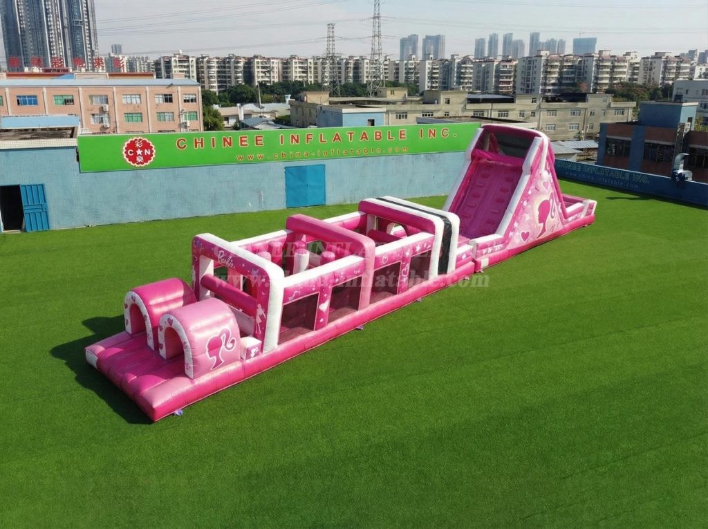 T7-4862 Barbie Theme Inflatable Obstacle Courses
