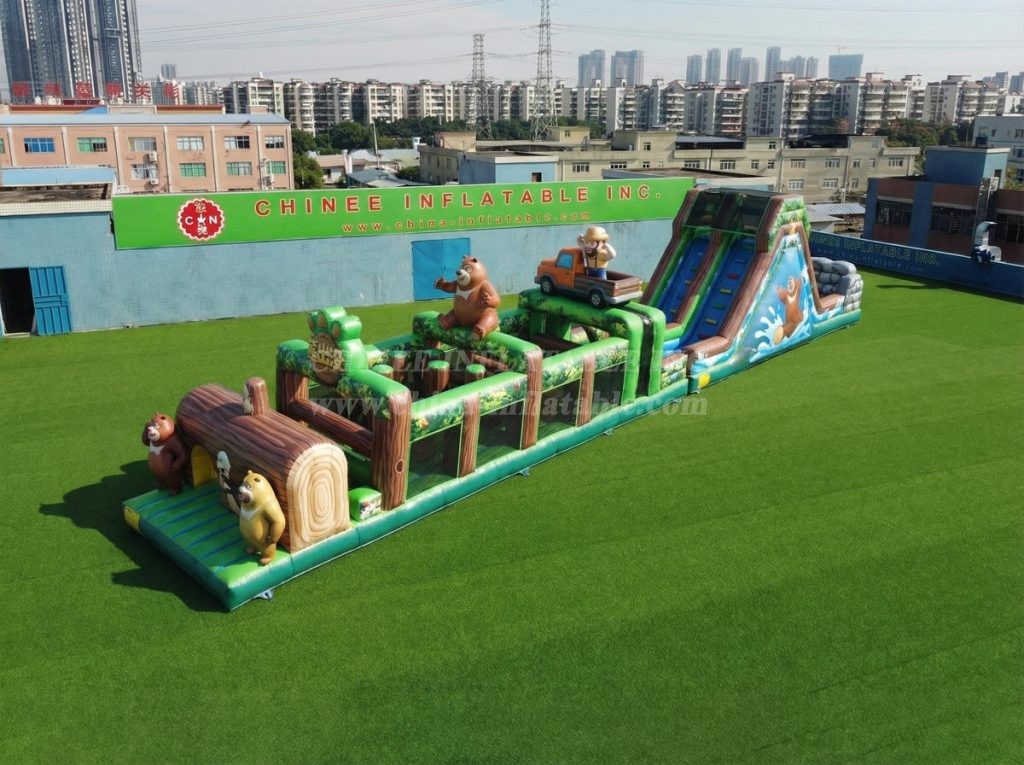 T7-4873 Boonie Bears Theme Inflatable Obstacle Courses