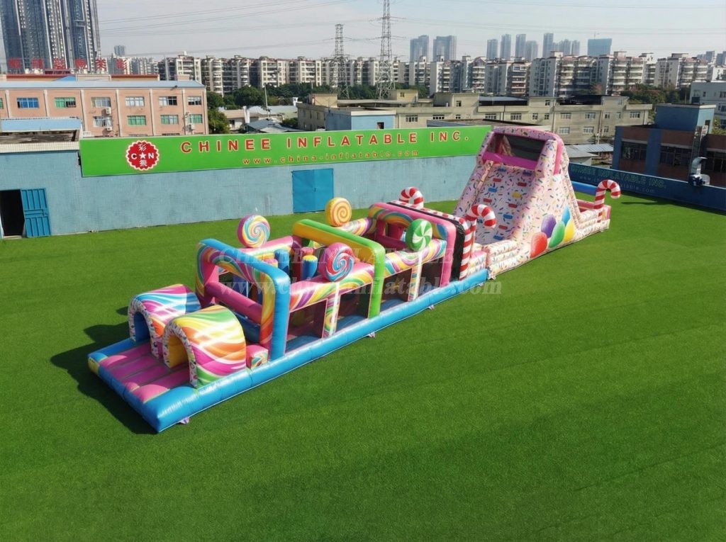 T7-4876 Candy Theme Inflatable Obstacle Courses