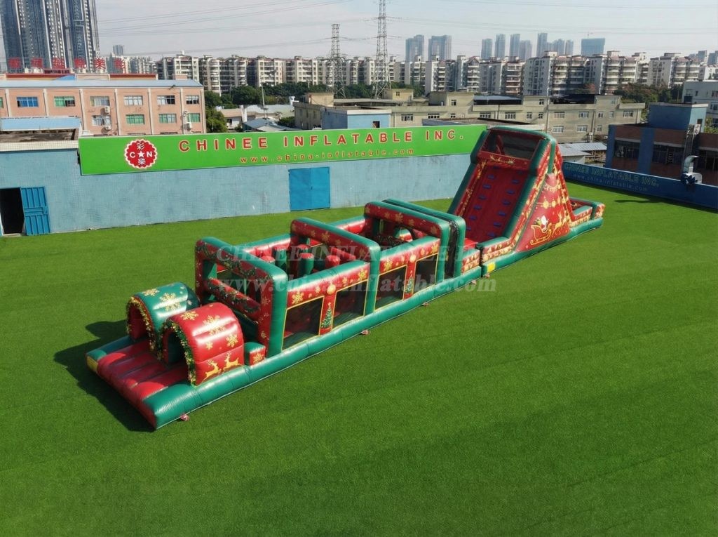 T7-4882 Christmas Theme Inflatable Obstacle Courses