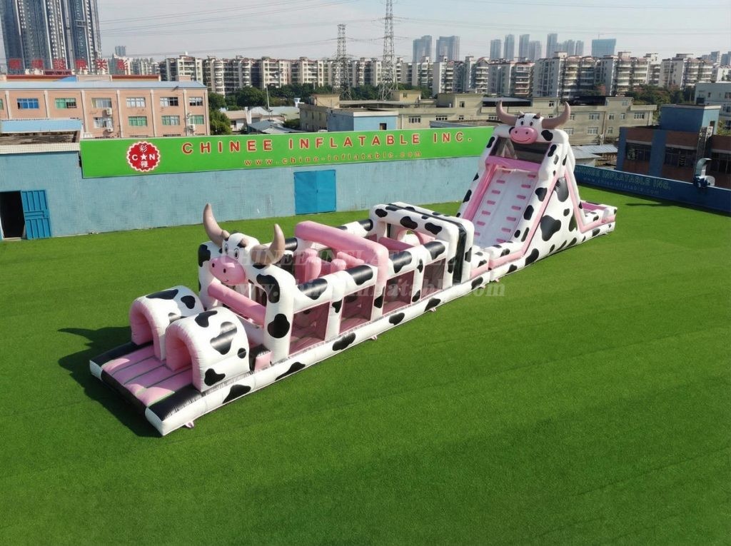T7-4886 Cow Theme Inflatable Obstacle Courses