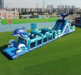 T7-4892 Dolphin Theme Inflatable Obstacle Courses