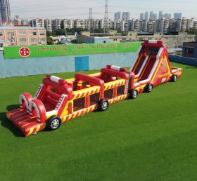 T7-4907 Firetruck Theme Inflatable Obstacle Courses