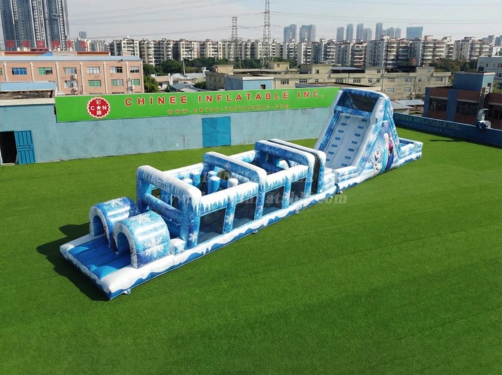 T7-4912 Frozen Theme Inflatable Obstacle Courses