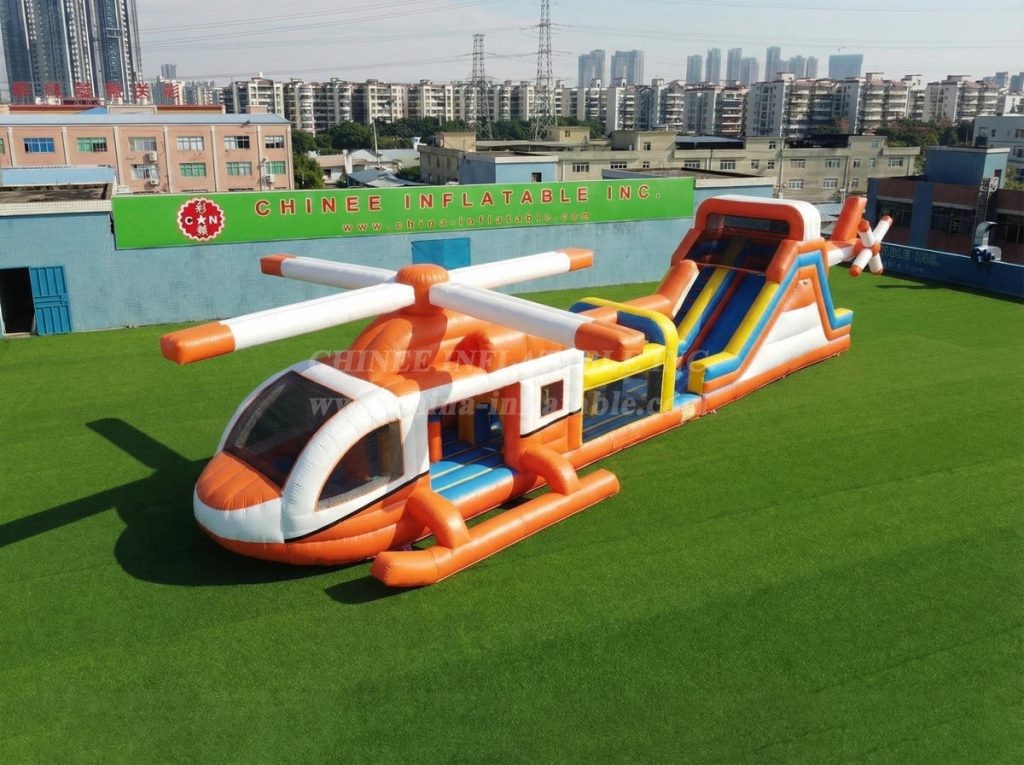 T7-4919 Helicopter Theme Inflatable Obstacle Courses
