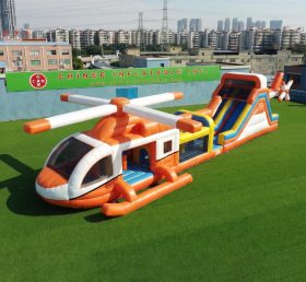T7-4919 Helicopter Theme Inflatable Obstacle Courses