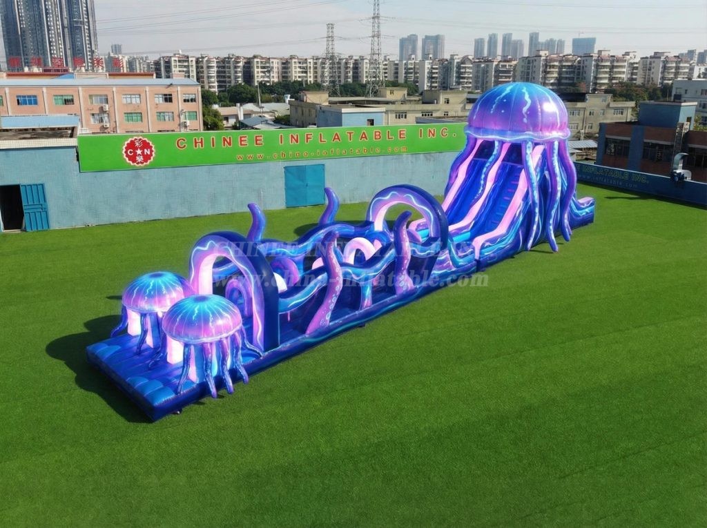 T7-4925 Jellyfish Theme Inflatable Obstacle Courses