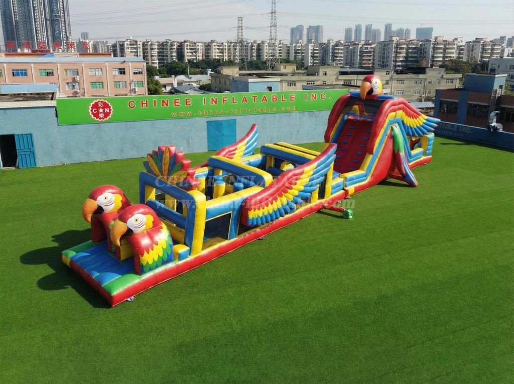 T7-4951 Parrot Theme Inflatable Obstacle Courses