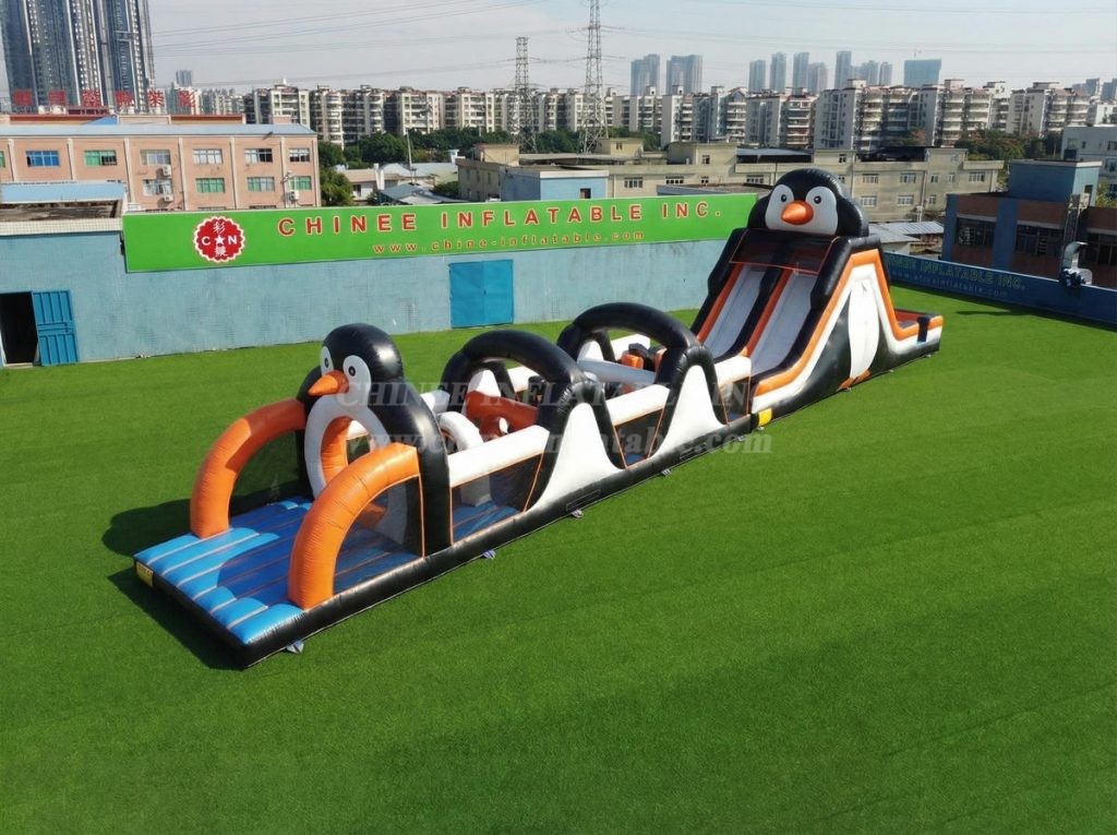 T7-4954 Penguin Theme Inflatable Obstacle Courses