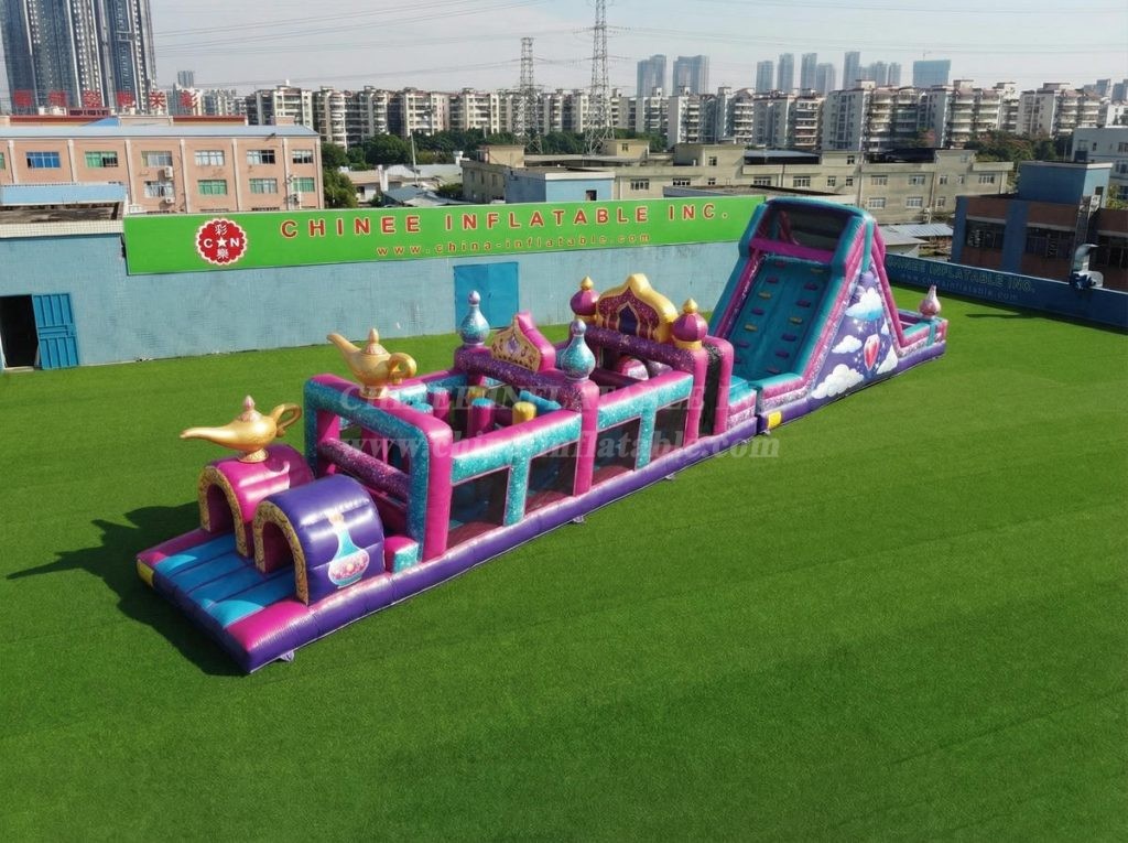 T7-4977 Shimmer & Shine Theme Inflatable Obstacle Courses