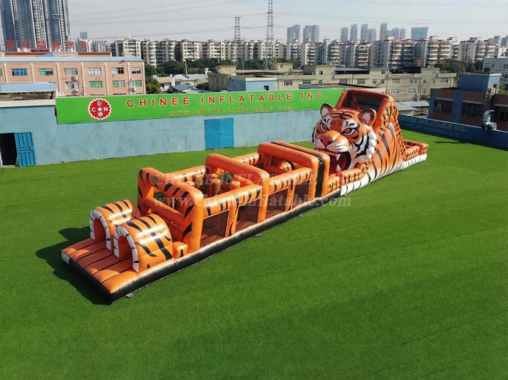 T7-4998 Tiger Theme Inflatable Obstacle Courses