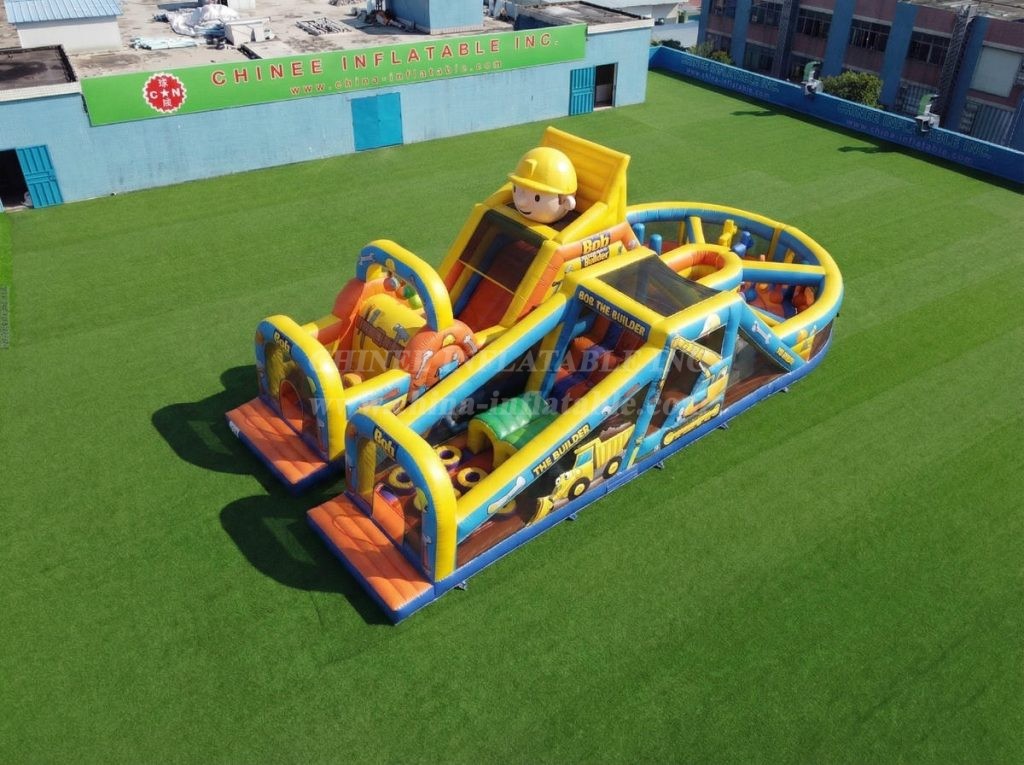 T7-5039 Bob The Builder Theme Inflatable Obstacle Courses