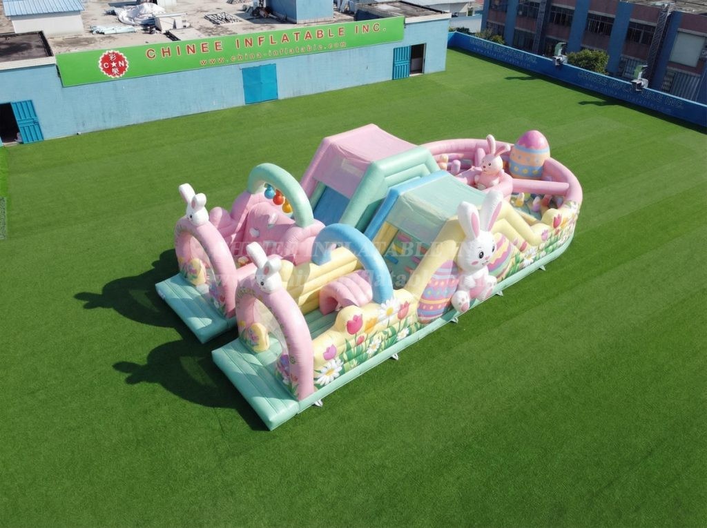 T7-5066 Easter Theme Inflatable Obstacle Courses