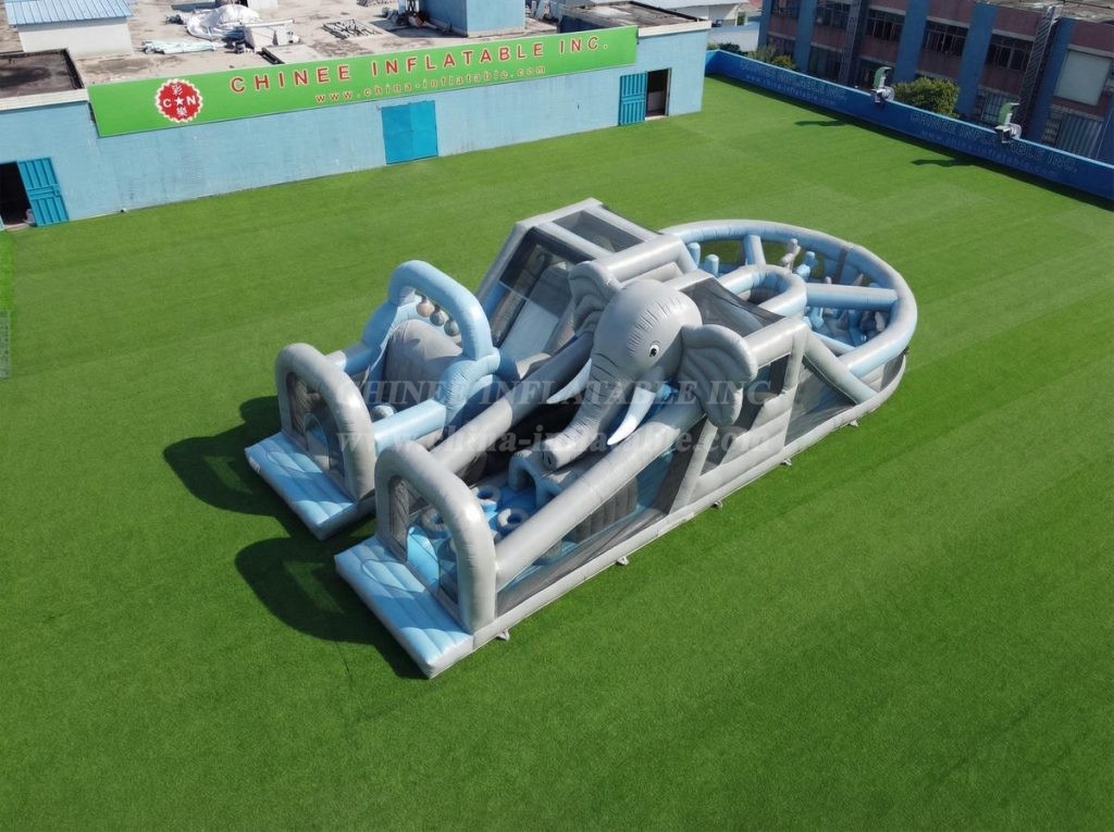 T7-5068 Elephant Theme Inflatable Obstacle Courses