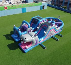 T7-5087 Hippo Theme Inflatable Obstacle Courses