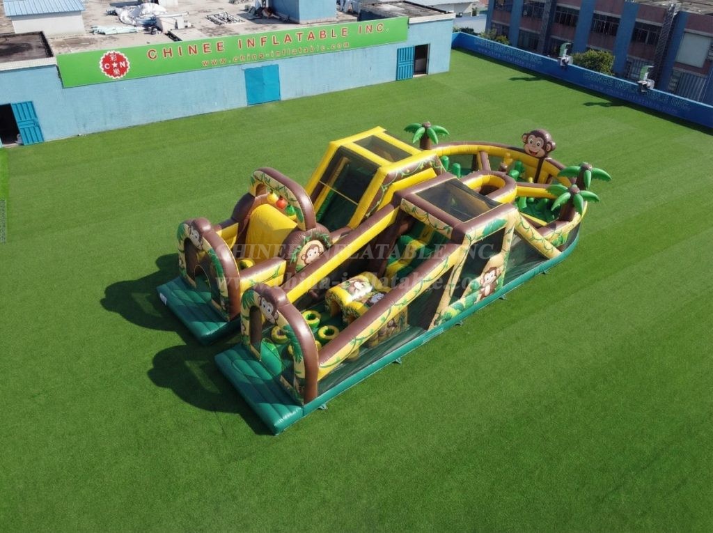 T7-5109 Monkey Theme Inflatable Obstacle Courses