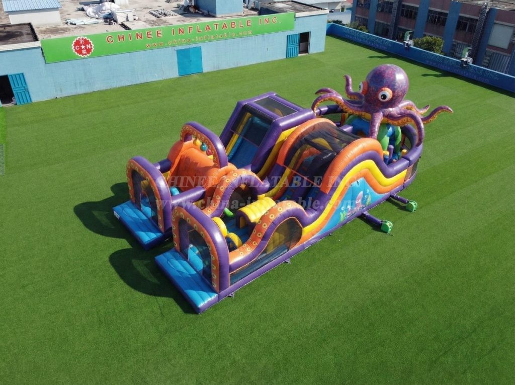 T7-5118 Octopus Theme Inflatable Obstacle Courses