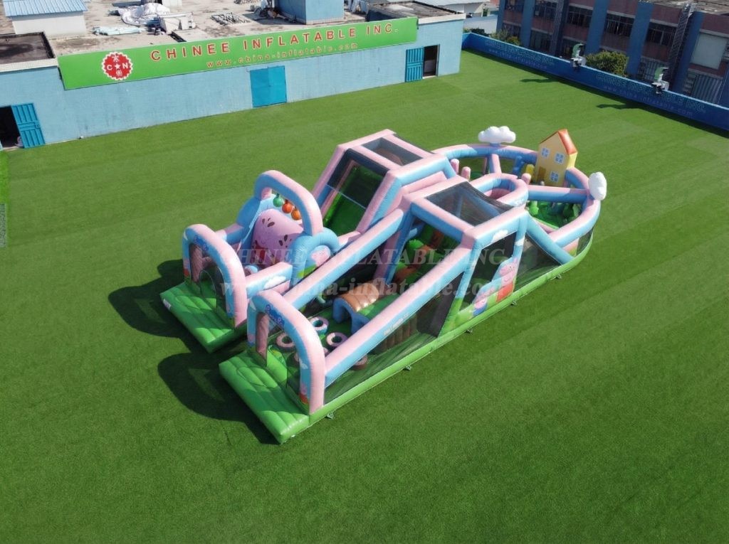 T7-5125 Peppa Pig Theme Inflatable Obstacle Courses