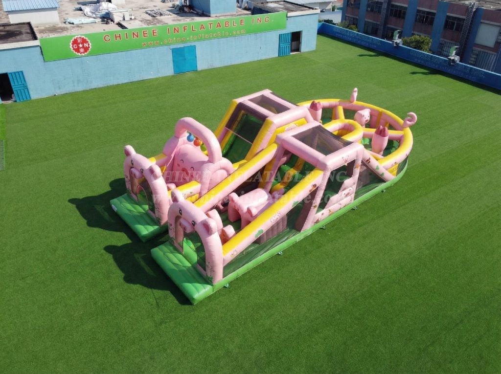 T7-5126 Pig Theme Inflatable Obstacle Courses