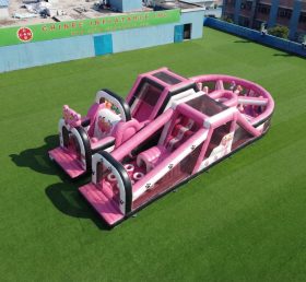 T7-5127 Pink Panther Theme Inflatable Obstacle Courses