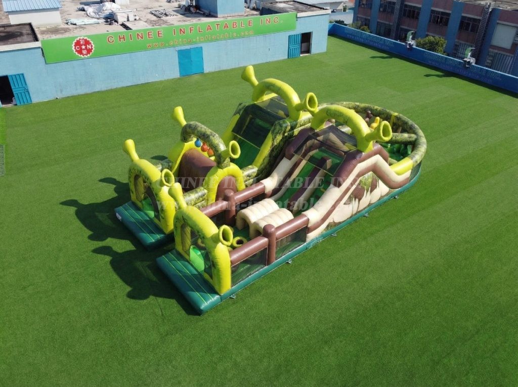 T7-5146 Shrek Theme Inflatable Obstacle Courses