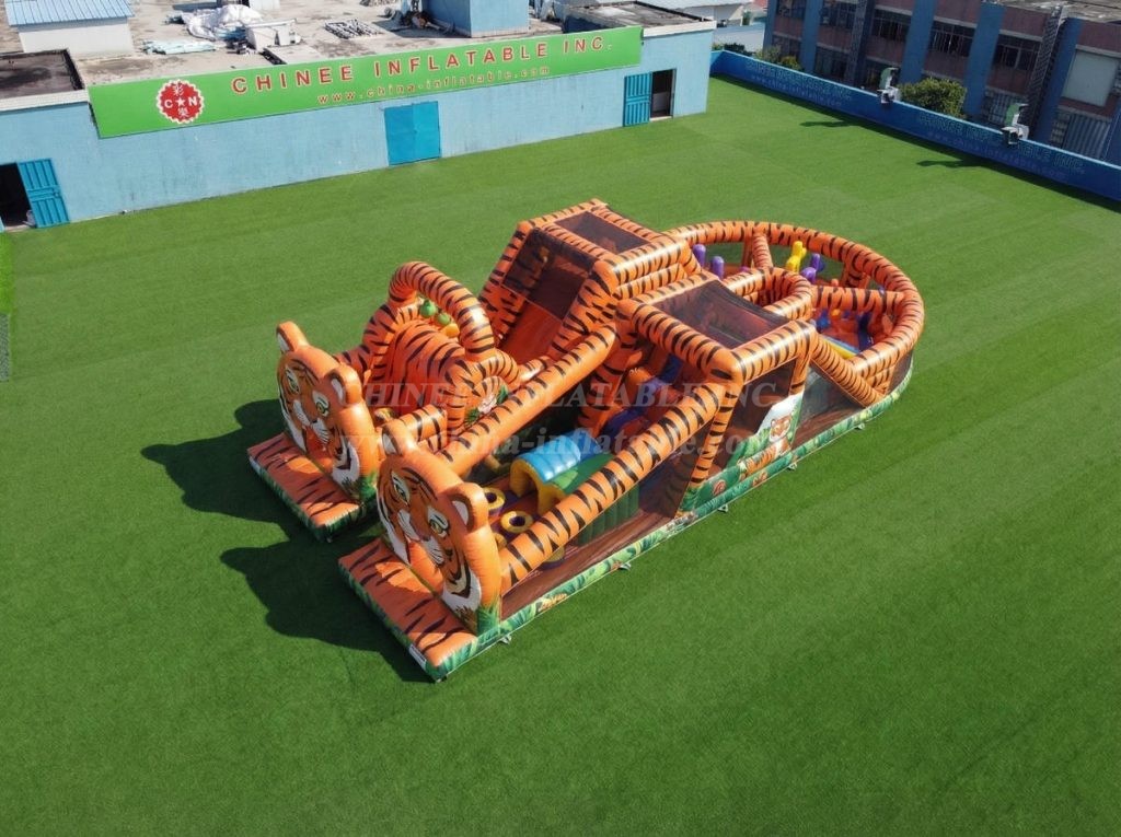 T7-5169 Tiger Theme Inflatable Obstacle Courses